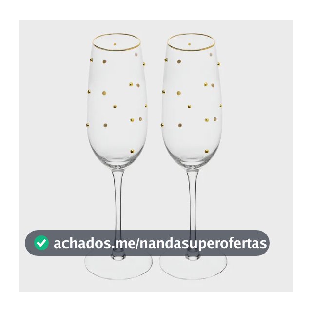 Cj 2 Taças P Champanhe Balls Fio Ouro 220ml Vidro Wolff