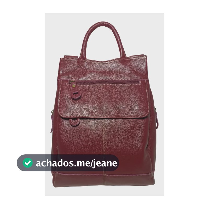 Mochila De Couro Legítimo Antifurto Feminina Bordô