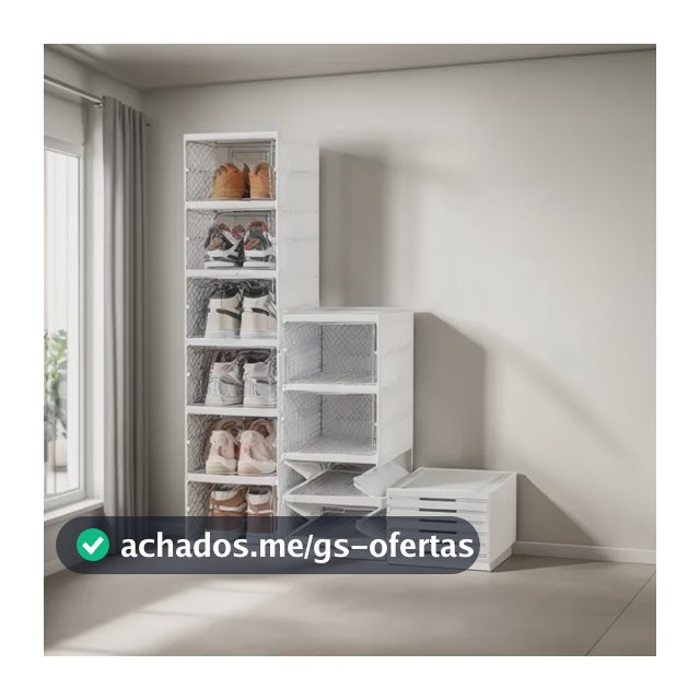 Sapateira Caixa De Sapato Empilhável Vertical 6 Andares Branco