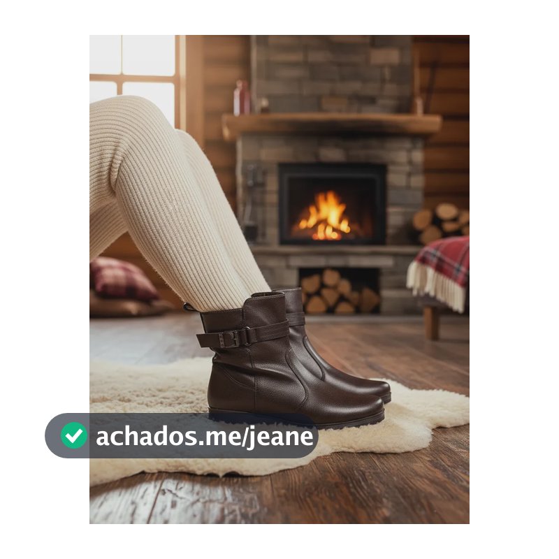 Bota Rasteira Feminina Mooncity 71129 Marrom Liso 35 Br