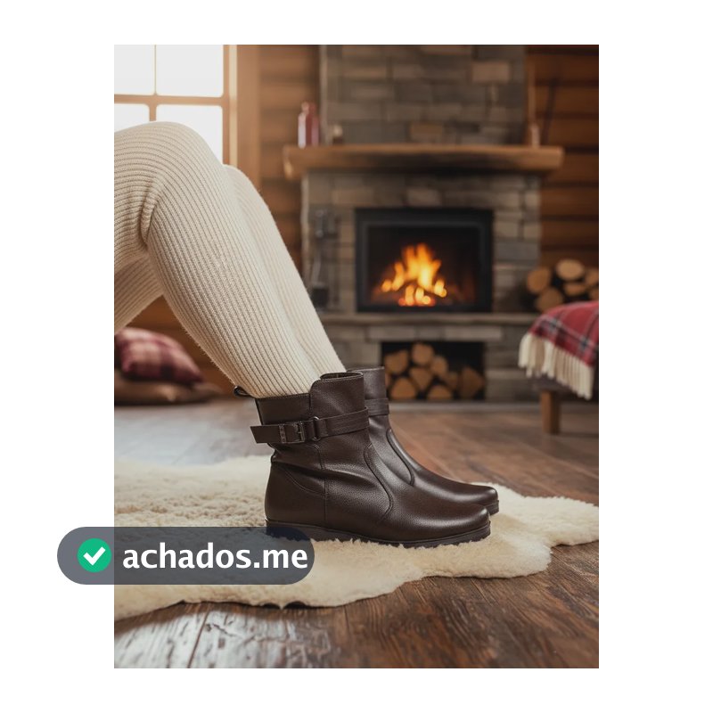 Bota Rasteira Feminina Mooncity 71129 Marrom Liso 35 Br