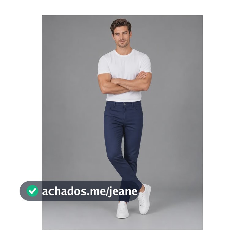 Calça Sarja Slim Fit  Masculina Alfaiataria Sport Fino Azul-marinho 40