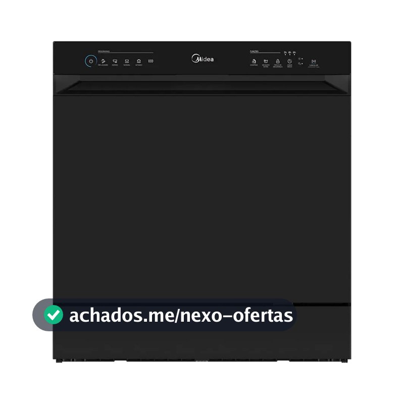 Lava Louças 8 Serviços Preta Touch Plus Midea Preto