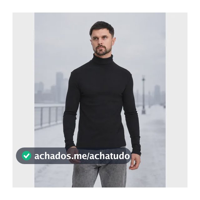 Camisa Manga Longa Cacharrel Masculino Gola Alta Canelado
