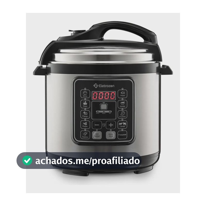 Panela de Pressão Elétrica 1100W Eletrozon Elt-808 de 6 Litros com Revestimento Antiaderente e Desligamento Automático