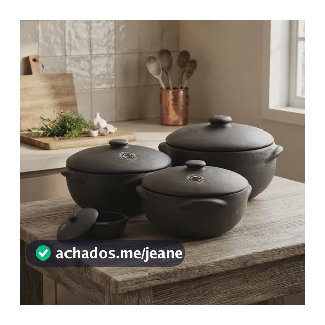 Kit Com 3 Panelas De Barro Capacidade 3 Litros Nº 3 Preto