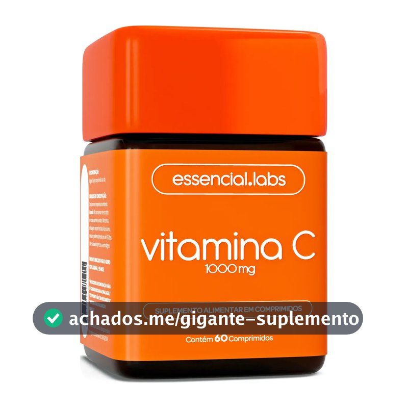 VITAMINA C 1000mg - Fórmula Concentrada e 100% PURA - 60 Doses