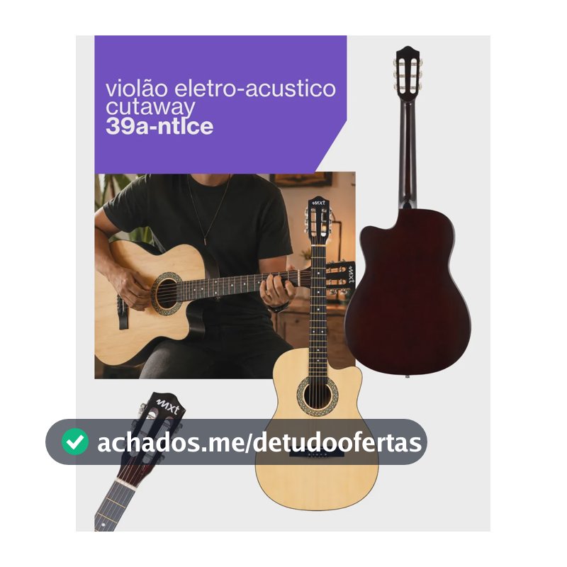 Violão Eletroacústico MXT 6 Cordas de Aço com Cutaway e Equalizador