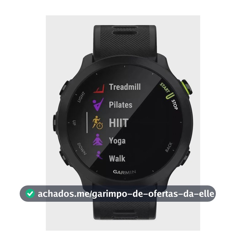 Relógio De Pulso Garmin Forerunner 55 Preto 42mm Preto Mesh Preta