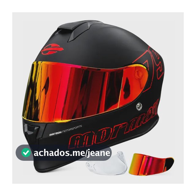 Capacete Fechado Moto Mormaii M1 + Narigueira + Viseira