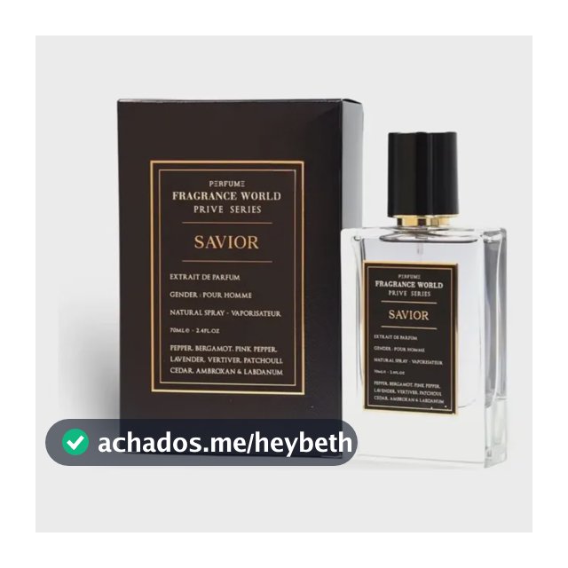 Fragrance World Savior Extrait De Perfume Masculino 70ml