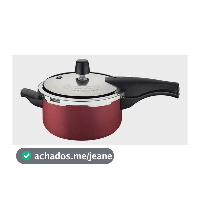 Panela de Pressão Tramontina Vancouver 3 Litros em Alumínio com Revestimento Antiaderente Vermelho