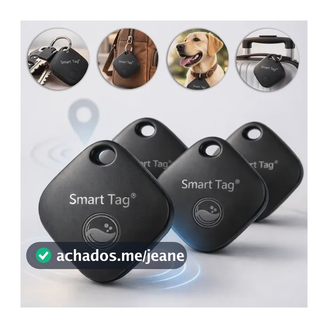 Chaveiro Localizador Smart Tag Kit 4 Rastreador Ios Apple Preto