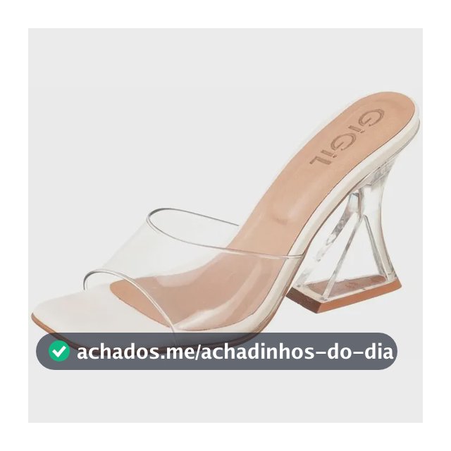 Tamanco Salto Acrílico Transparente Vinil Confortavel Moda