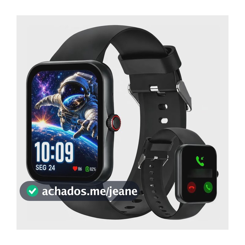 Relógio Smart Infantil Para Crianças Bluetooth Chamadas Ip68 Preto