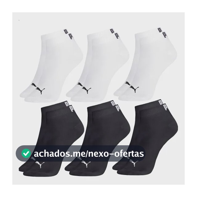 Kit 6 Pares Meia Infantil Puma Sapatilha Cano Curto Unissex
