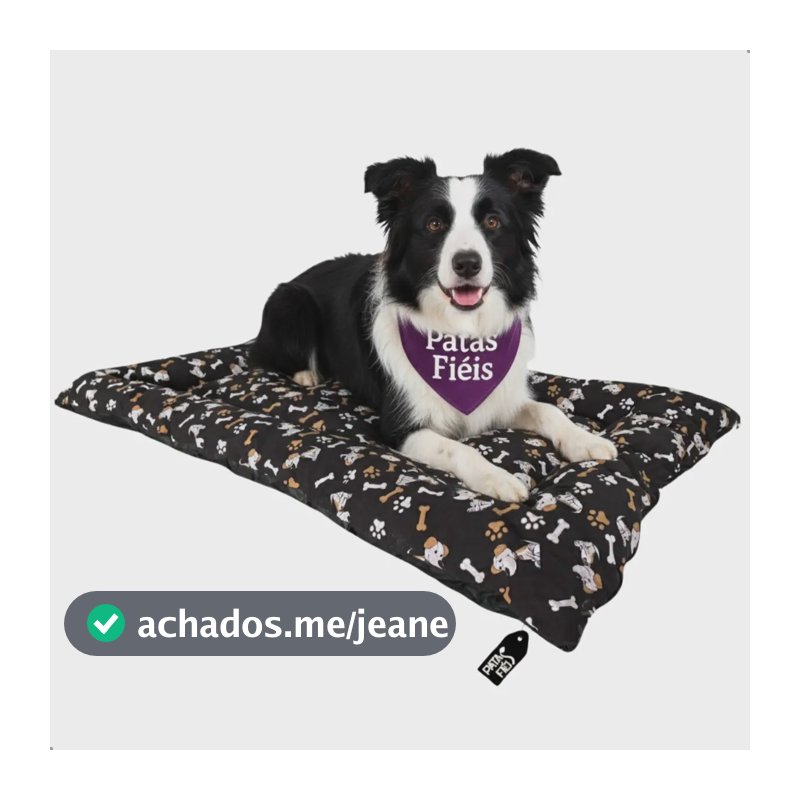 Caminha Colchonete Cachorro Grande Cama Colchão Pet 100x70 Lavável Resistente Impermeável - Patas Fiéis