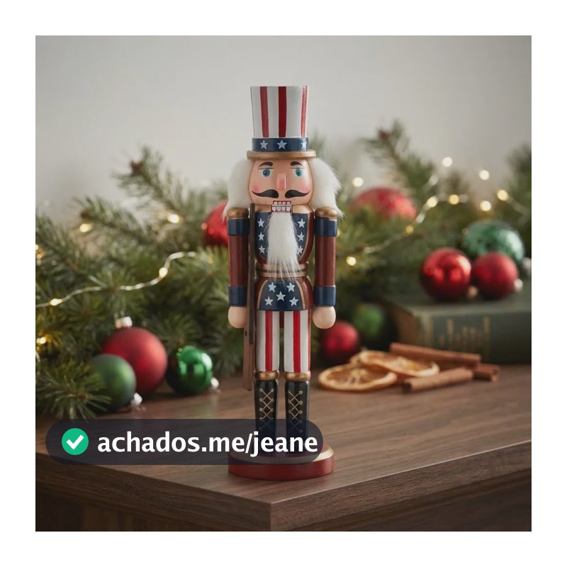 Boneco Quebra Nozes De Madeira De 25cm - Decoração Natal