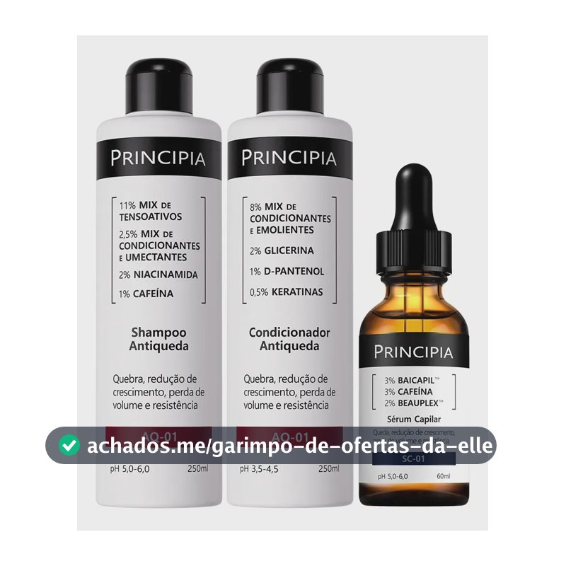 Principia Kit Antiqueda Trio Shampoo + Condicionar + Sc-01