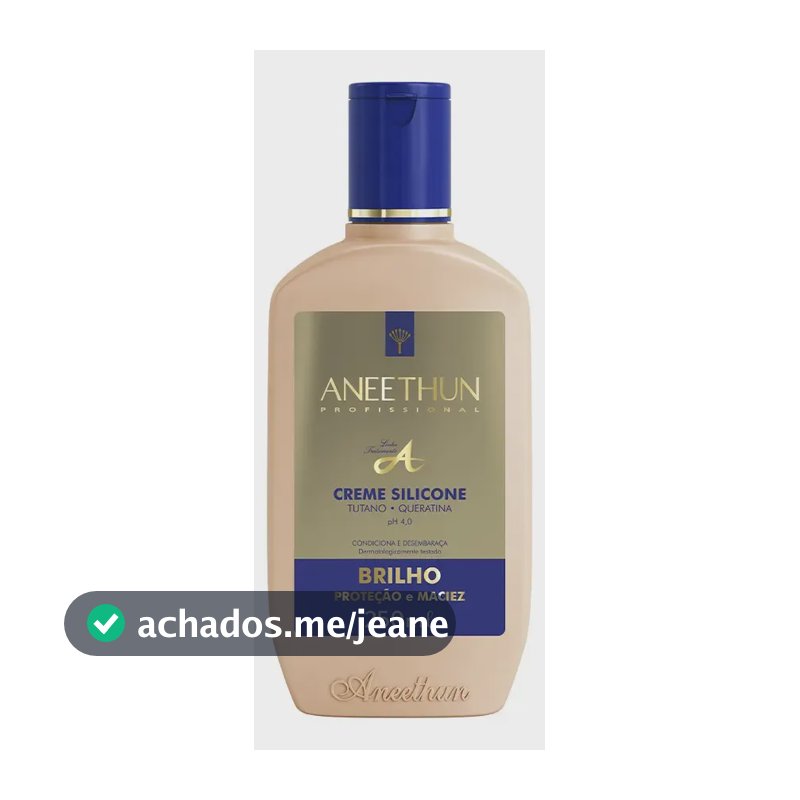 Creme de Silicone Profissional Aneethun Linha A 250ml Brilho para Desembaraço Maciez e Condicionamento