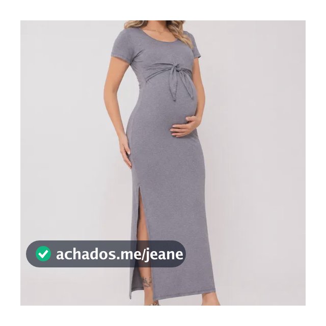 Vestido Longo Gestante Com Abertura Para Amamentação