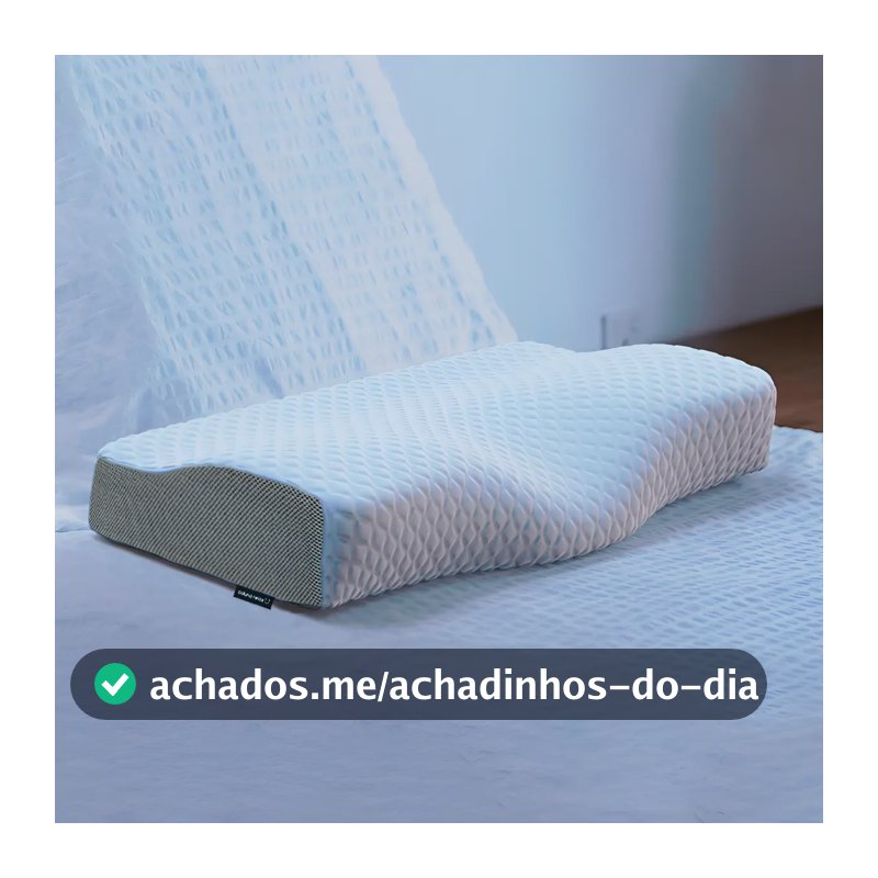 Travesseiro Cervical Nasa - Coluna Relax - Carvão Ativado Cor branco e cinza