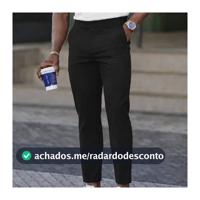 Calça Alfaiataria Masculina Slim Fit Elastano