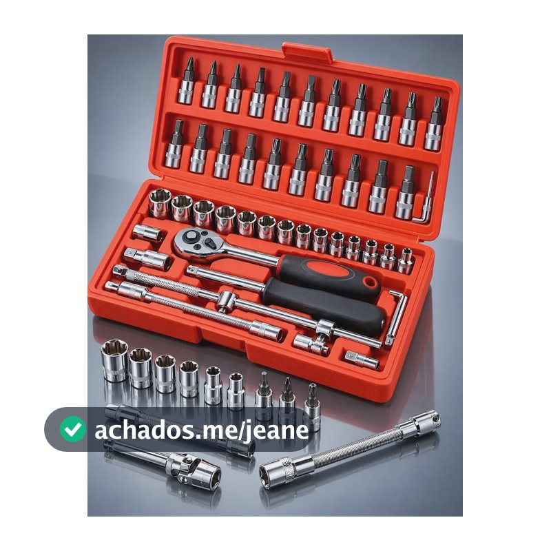 Jogo Chaves Soquete Catraca Reversível Extensor Flexível Bit Vermelho