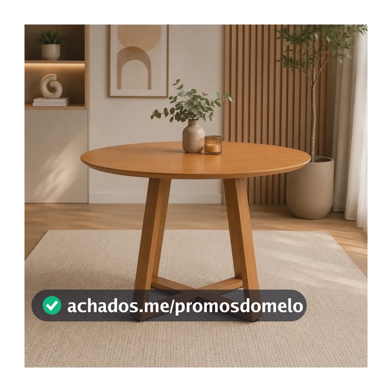 Mesa De Jantar Redonda Onix 110cm Para 4 Lugares Gabilitte Nature