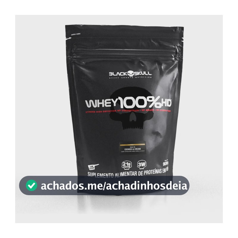 Proteína Black Skull Whey 100% HD em pó sabor Cookies and cream x 900g