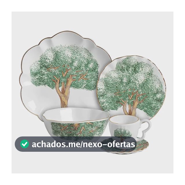 Aparelho Jantar de Cerâmica 20 Peças Linha Ypê Verde - Scalla Cerâmica