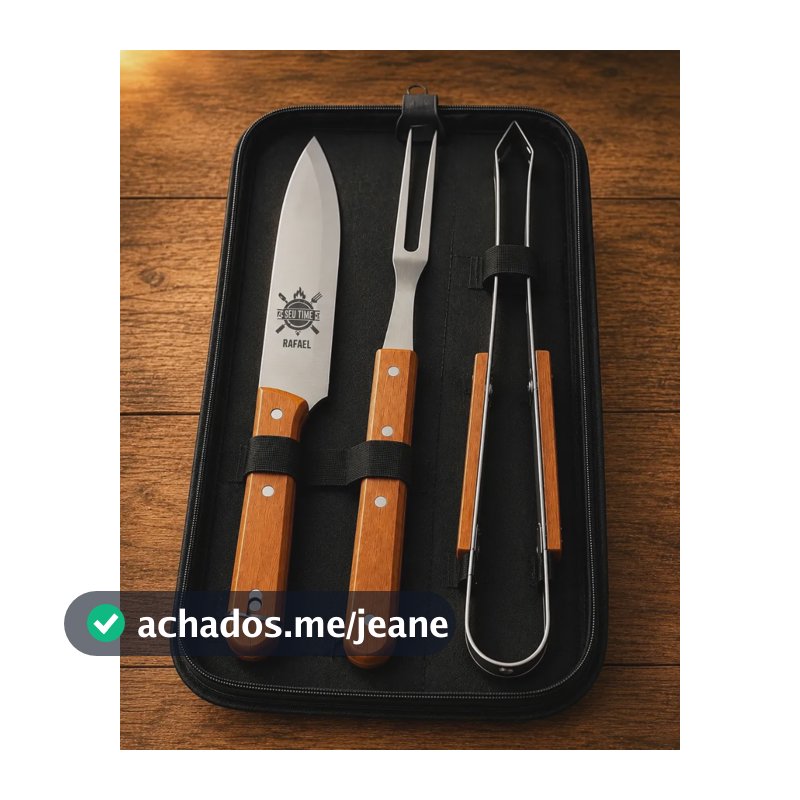 Kit Churrasco Personalizado Presente Exclusivo Nome + Bolsa