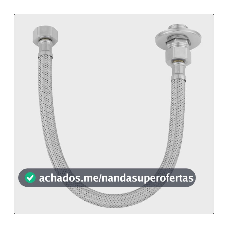 Engate Mangueira Flexível Trançado Torneira Aço Inox  60 Cm Prateado Aço Inox
