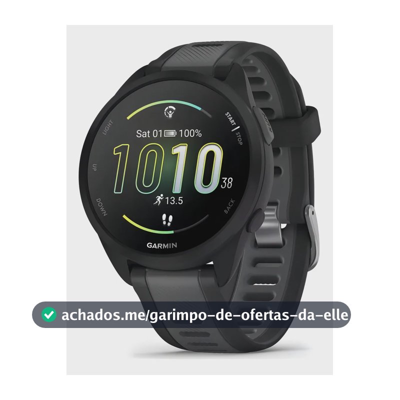 Relógio Garmin Forerunner 165 Basic Amoled Preto Desenho da pulseira Mesh