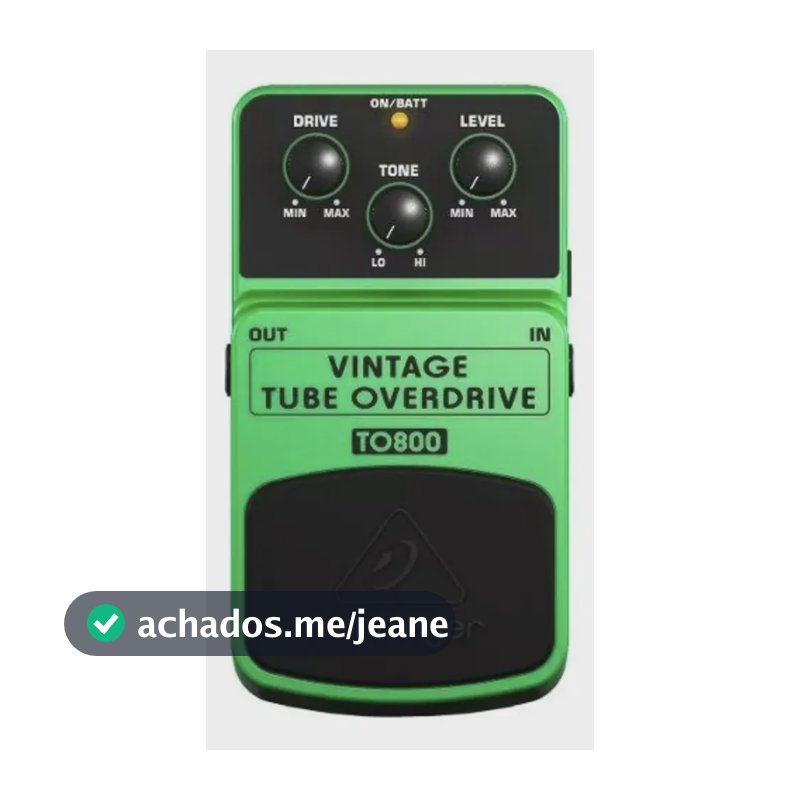 Pedal Behringer To800 Guita Vintage Tube Overdrive