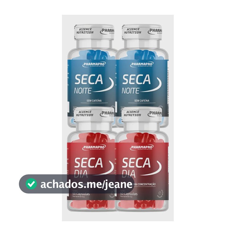 Kit Suplementos Seca Dia E Noite 120 Caps + Foco E Energia Neutro - Pharma Pro
