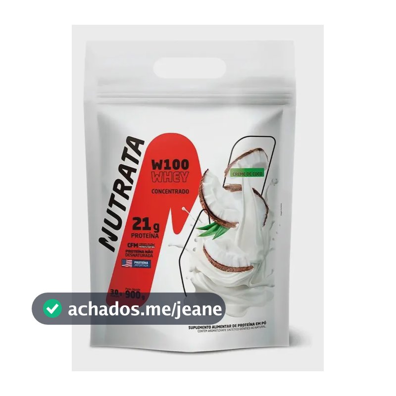 W100 Whey Concentrado Pouch 900g Creme de Coco Nutrata