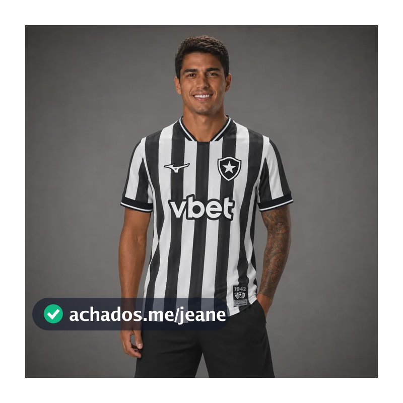 Camisa Botafogo I 2026/27 Mizuno Oficial Torcedor Listrada M