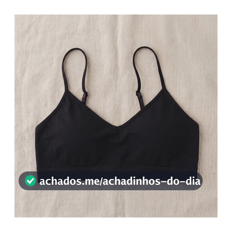 Top Sutiã Sem Bojo Cropped Lingerie Mercado Livre Basics Preto Liso P