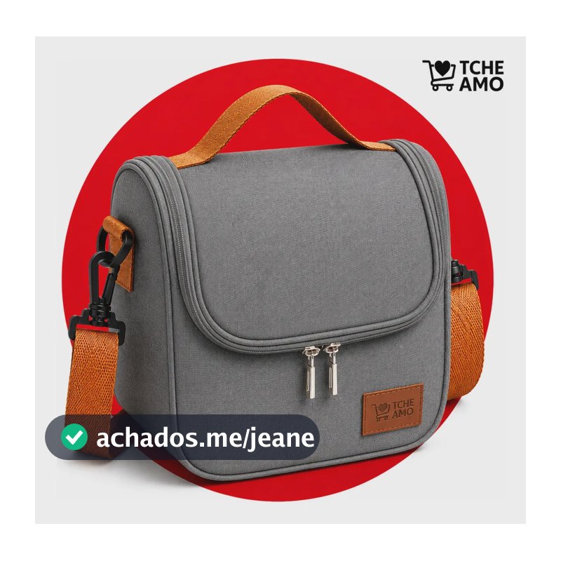 Bolsa Isotérmica Térmica Lancheira Marmita Sacola Para Academia Trabalho Escola e Passeios Alça Ajustável Removivel Tche Amo