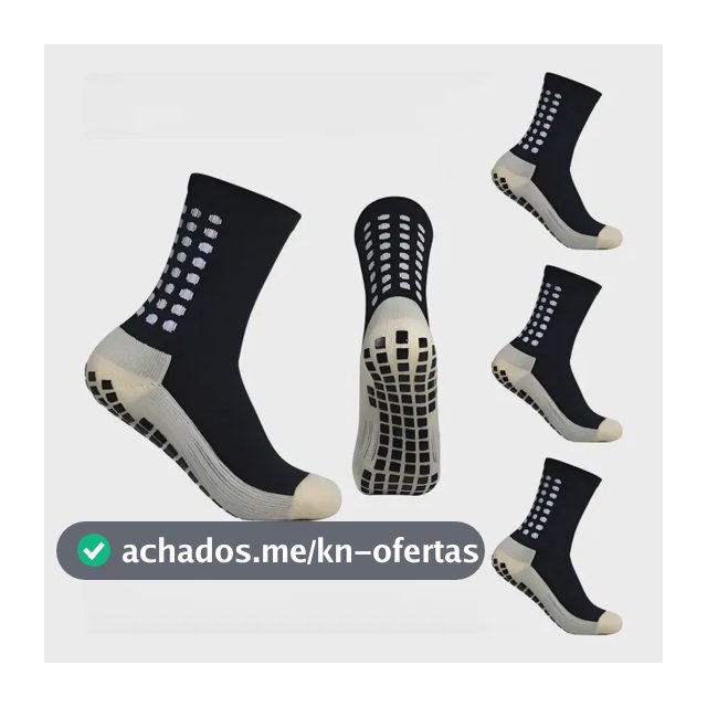 Kit 3 Pares De Meia Antiderrapante Esportiva Futebol Treino