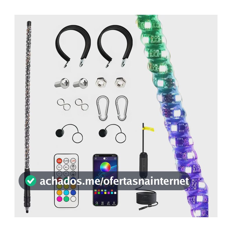 Antenas Led Para Rzr Camionetas 90cm Rgb Impermeabl