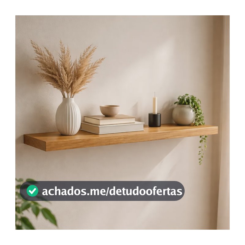 Prateleira 120x20 Mdf 25mm Com Suporte Invisível Freijó