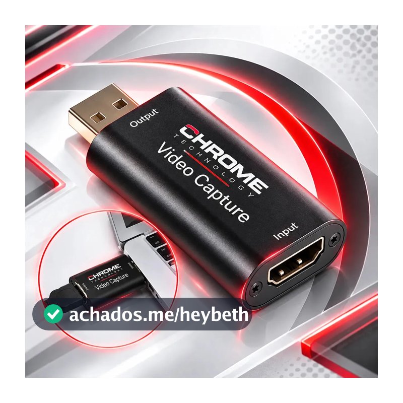 Placa De Captura Hdmi 4k Usb 1080p Full Hd Live Streaming Conversor Video Gamer Plug Play Chrome Technology