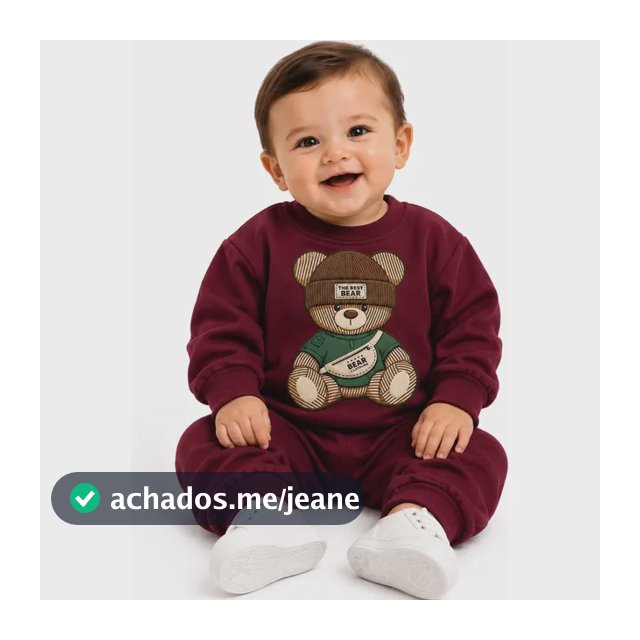 Conjunto Moletom Bebê Menino Flanelado Ursinho Inverno