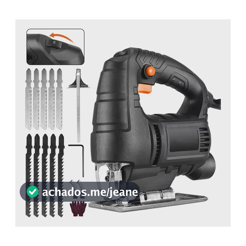 Serra Tico-Tico Perfin 780W com Velocidade Variável e Troca de Lâmina Rápida