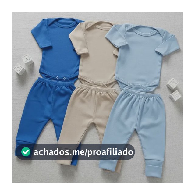 Kit 3 Conjunto Body E Mijão Bebê Menino Cicinho