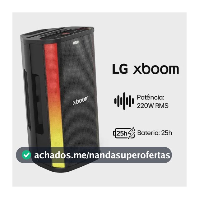Caixa De Som Bluetooth LG Xboom Stage501 Preto 220v