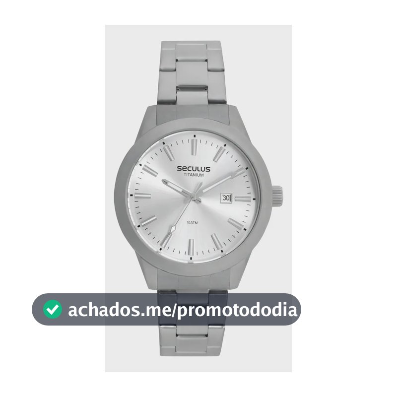 Relógio Seculus 44171g0svnt2 Masculino Titânio Social Cinza com visor metalizado