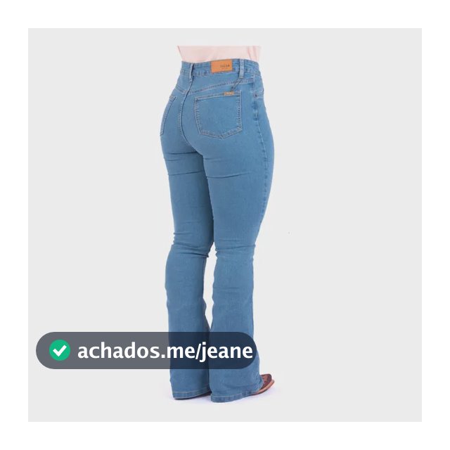 Calça Jeans Tassa Feminina Bootcut Cintura Alta Country Delavê 26eua 36br
